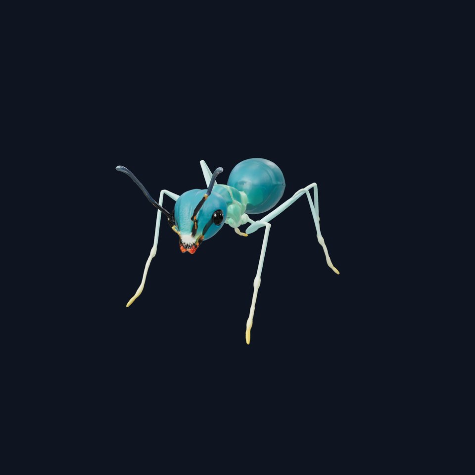Aquamarine Water Ant Smooth Model Pack